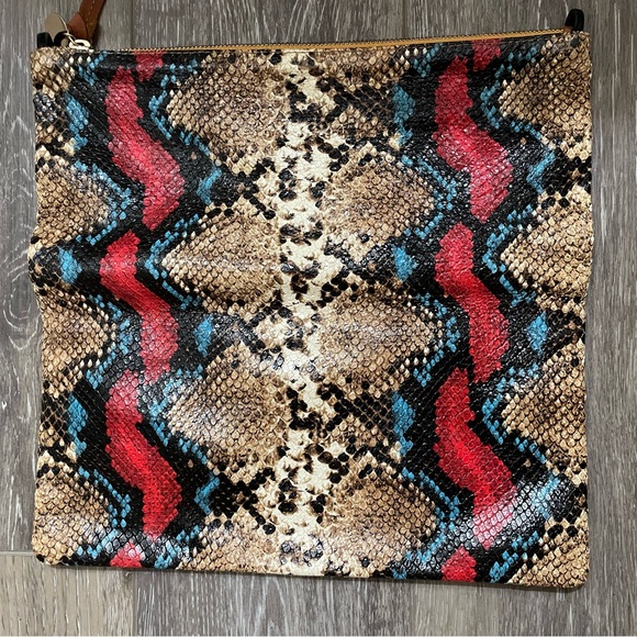 Clare V snake embossed fold-over clutch - Picture 9 of 9